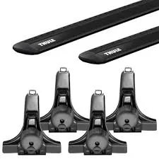 Jeep Wrangler JL Thule Wingbar EVO Crossbars With Gutter Mount, Black - $285 1605215968114