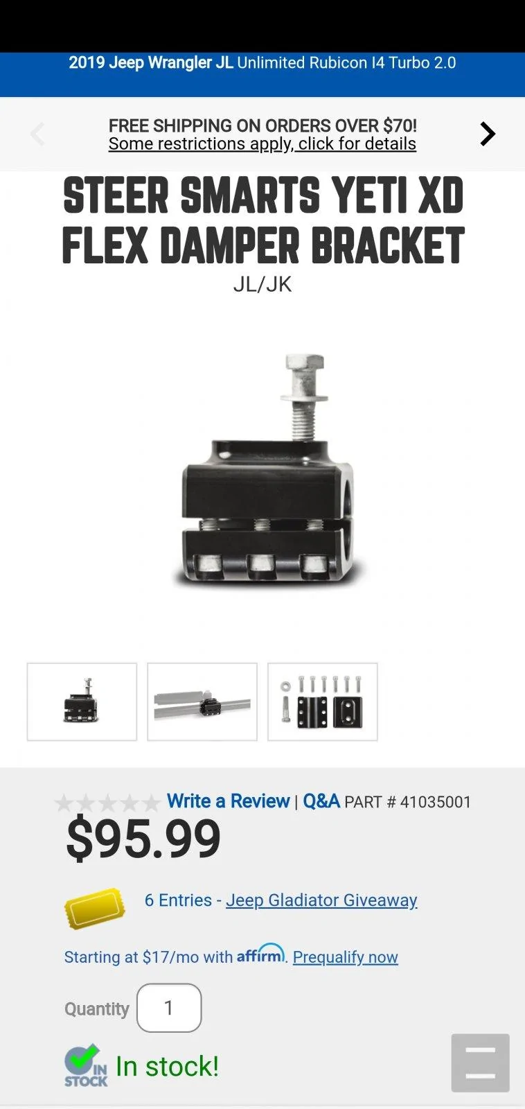 Jeep Wrangler JL Steering Stabilizers... Screenshot_20200917-183023_CM Browser