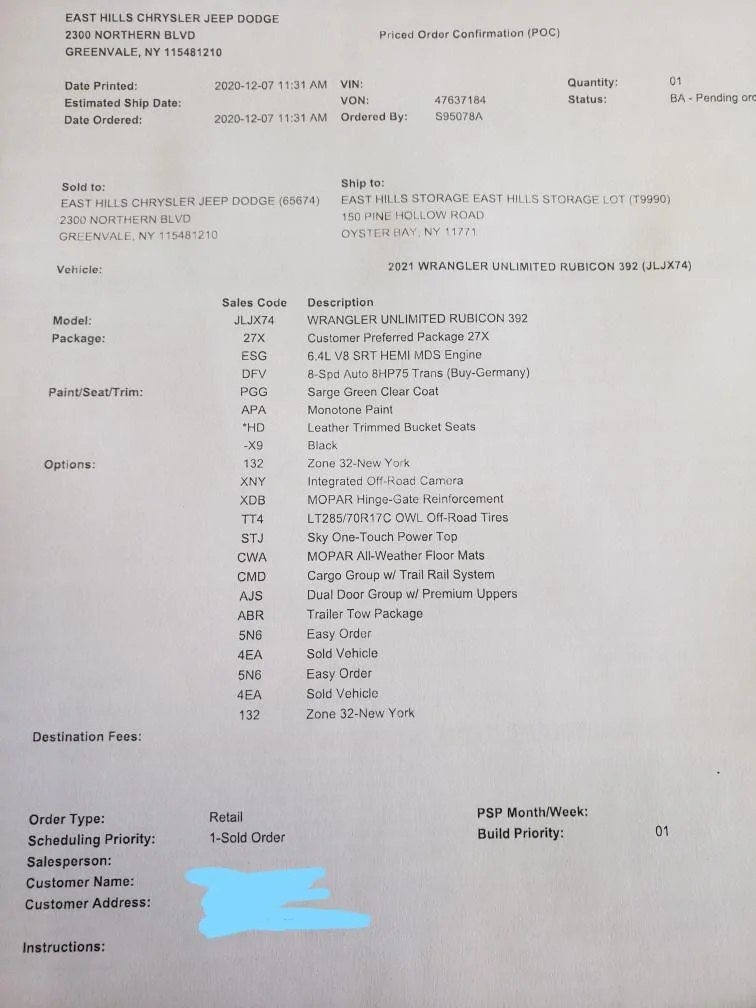 Jeep Wrangler JL Just ordered my 392! SRT 392 order_LI