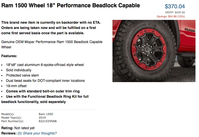 Jeep Wrangler JL Just found these: Mopar Performance Wheels: Ram 1500 Wheel 18" Performance Beadlock Capable Screen Shot 2018-05-04 at 10.00.39 PM
