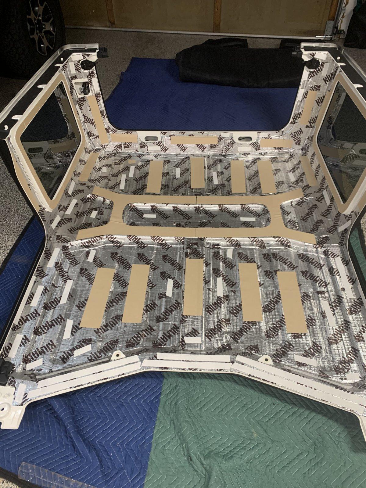 Installed Coverking Topliner with sound deadening mat | Jeep 
