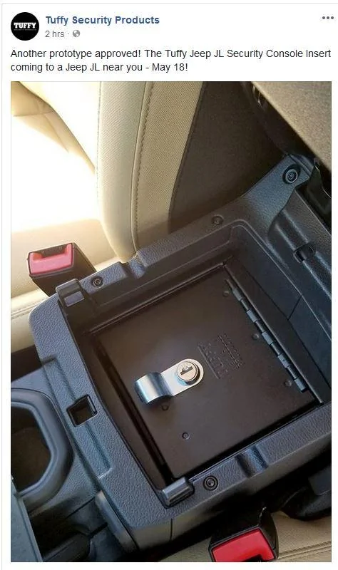 Jeep Wrangler JL Locking storage when roofless Console insert