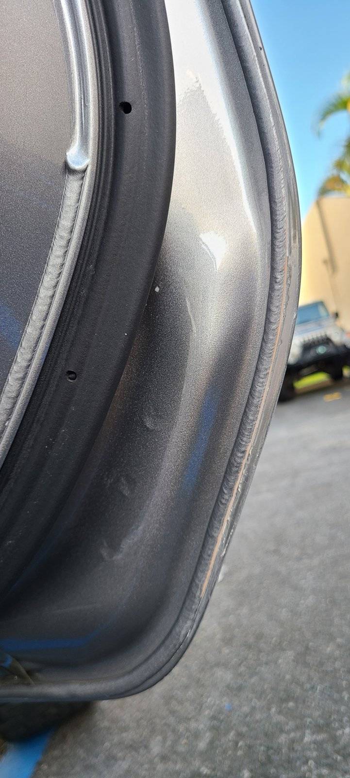 Jeep Wrangler JL Bubbles in Paint at Door Hinges 20210219_172108