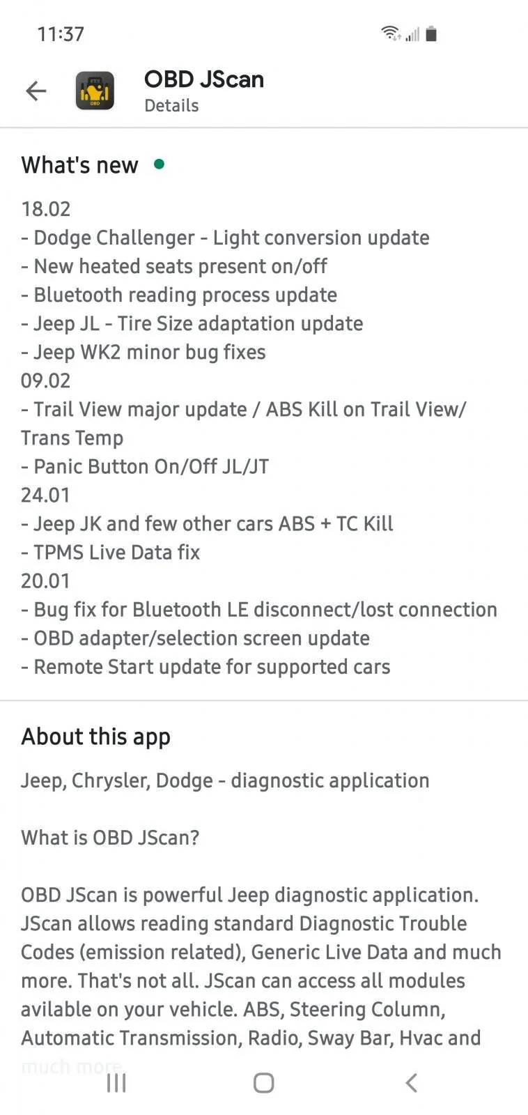 Jeep Wrangler JL JScan Tire Size Issues [Help] Screenshot_20210221-113741_Google Play Stor