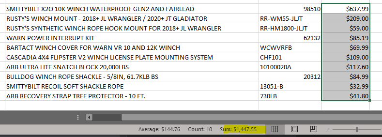 Jeep Wrangler JL Thoughts about winches winch