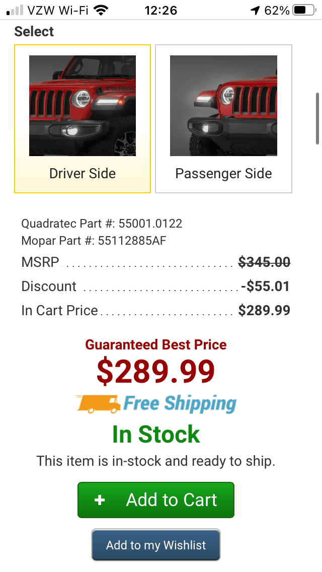 Jeep Wrangler JL LED replacement fender lights JL 650AD4DE-A948-4951-B682-302B9678853E
