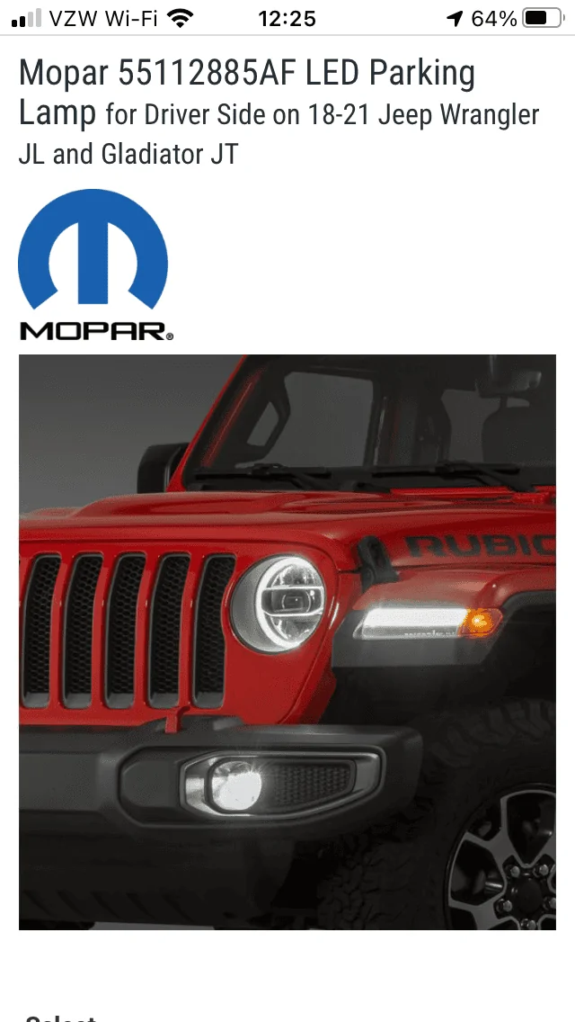 Jeep Wrangler JL LED replacement fender lights JL 05929C1E-A8F2-4278-B5D5-CBAC5012AFBF