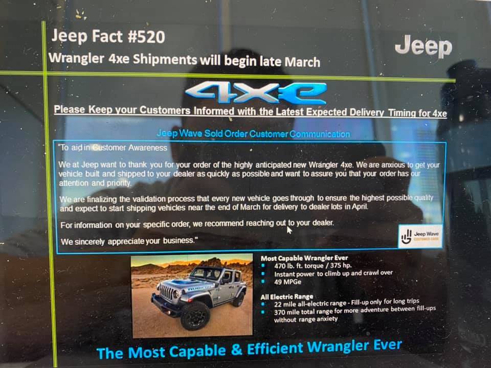Jeep Wrangler JL 4xE Order Status?? 1614817729289
