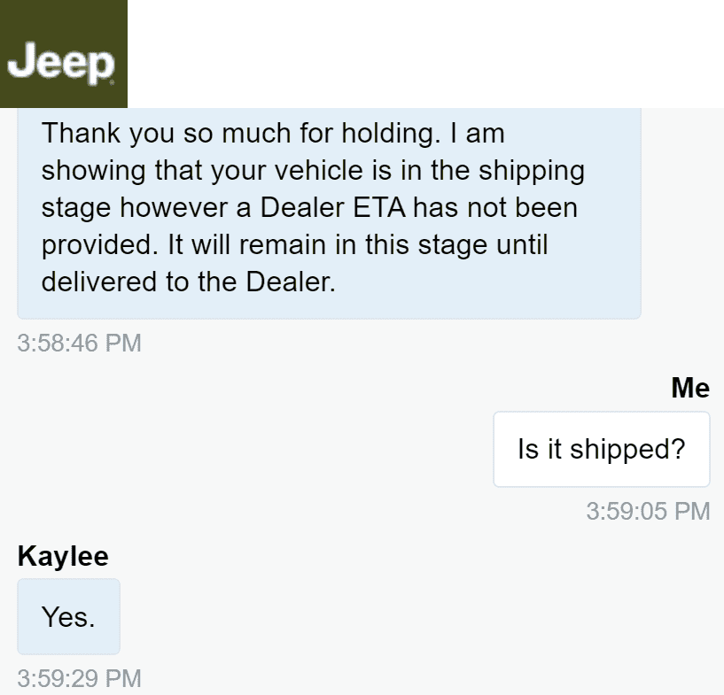 Jeep Wrangler JL Order Status 1616886774338
