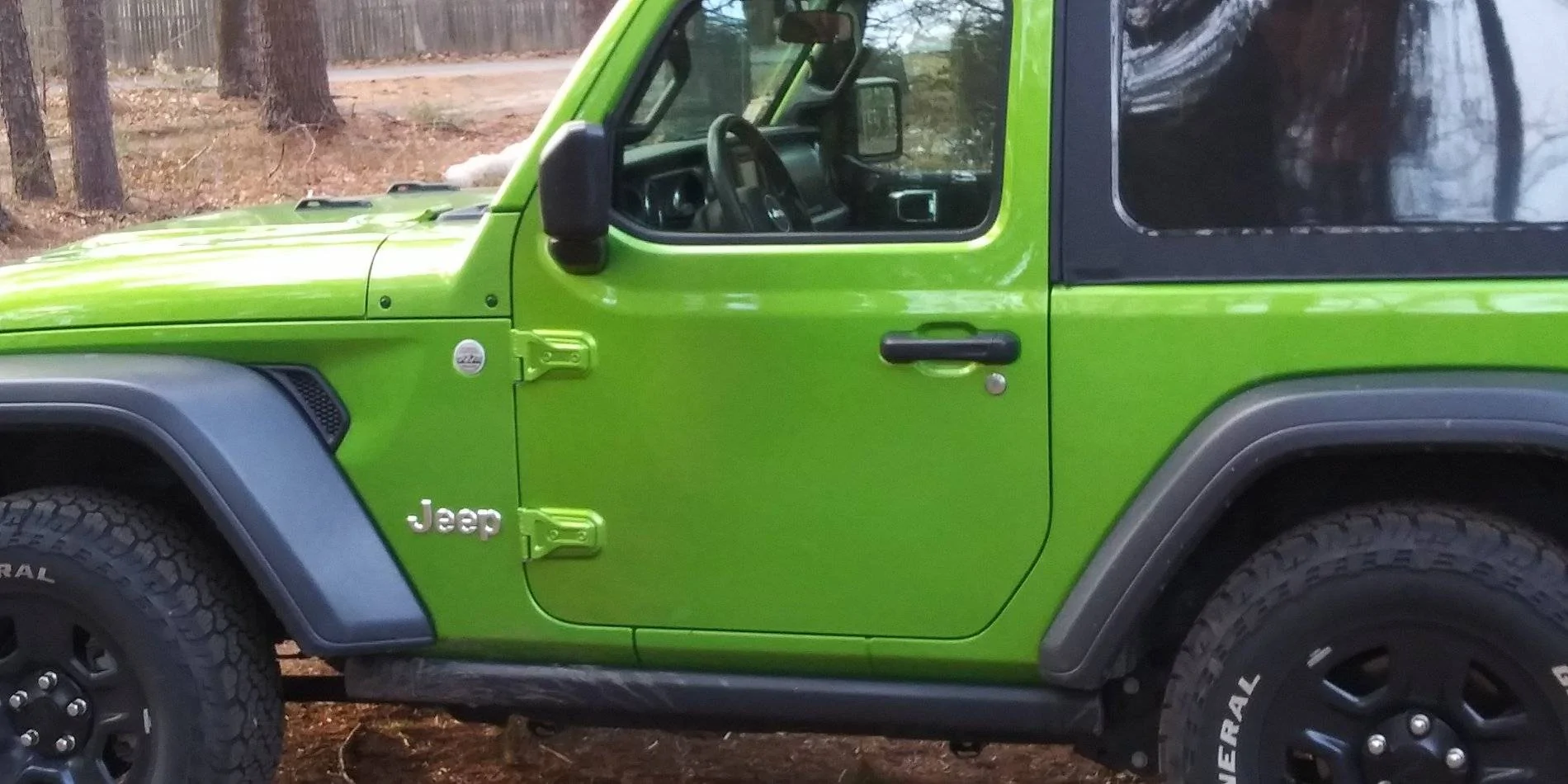 Jeep Wrangler JL Bubbles in Paint at Door Hinges 20210406_182002