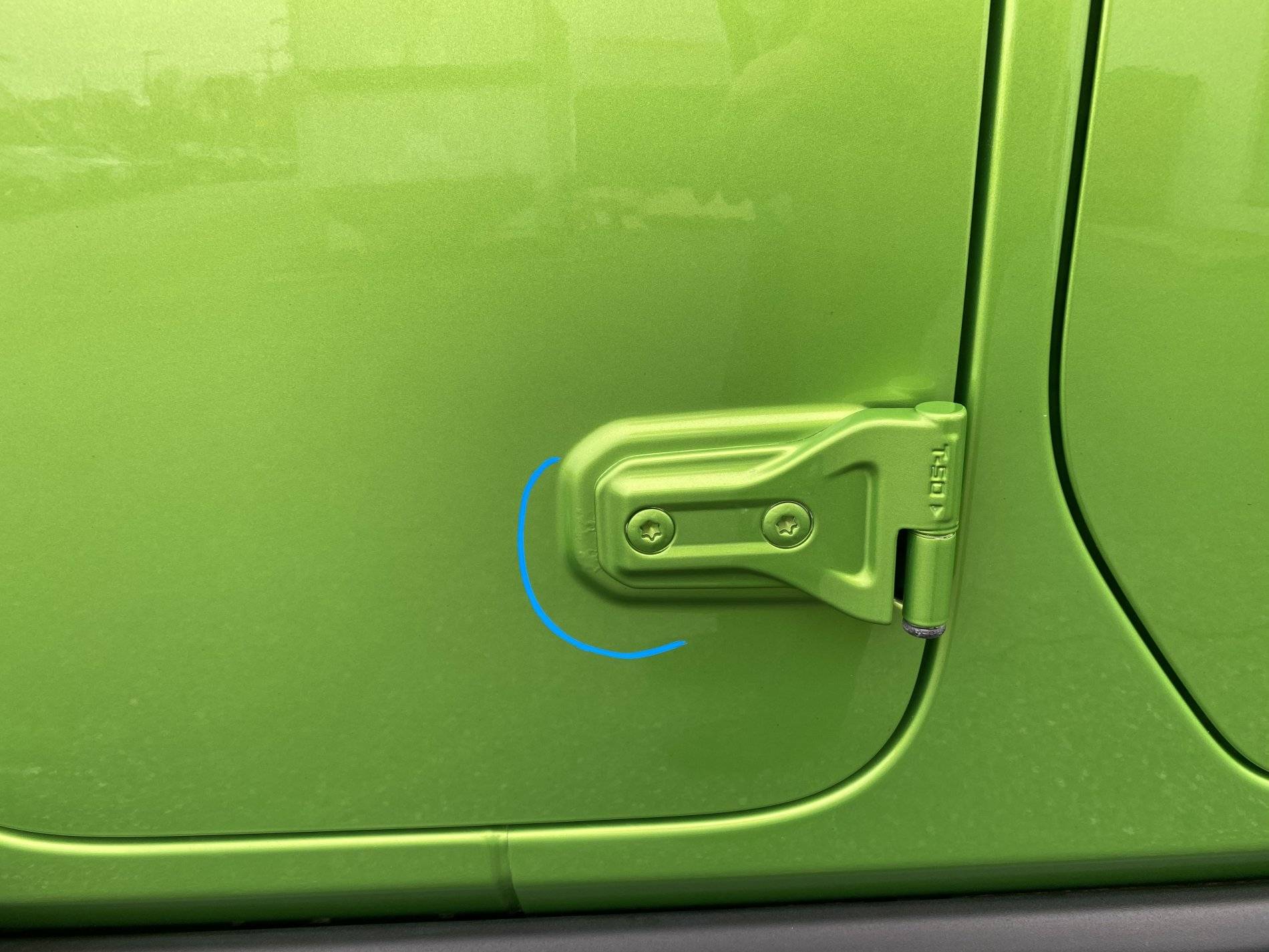 Jeep Wrangler JL Bubbles in Paint at Door Hinges 83FE91F4-F3B5-4907-87F7-5E22BDDCC500