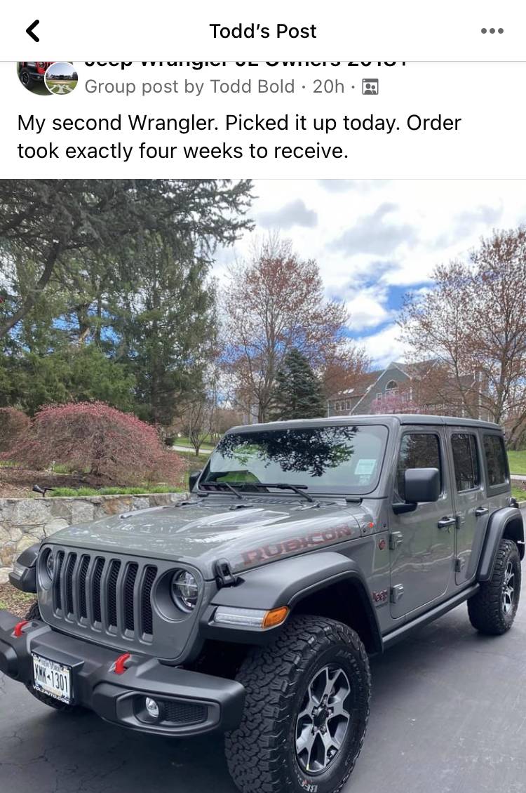 Jeep Wrangler JL Average Delivery time in Canada D5B6B700-526F-4786-9A4F-83237A973DAD