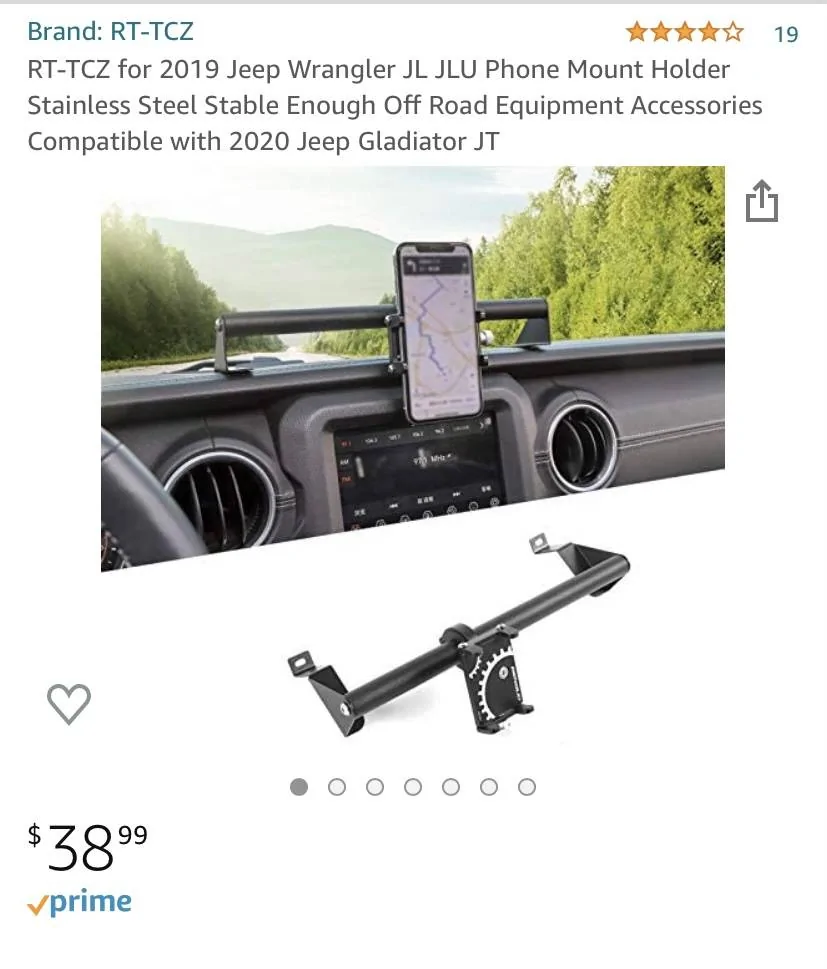 Jeep Wrangler JL Cleanest Phone Mount Solution AB38A90F-C137-4ED1-9407-C7810EE901A2