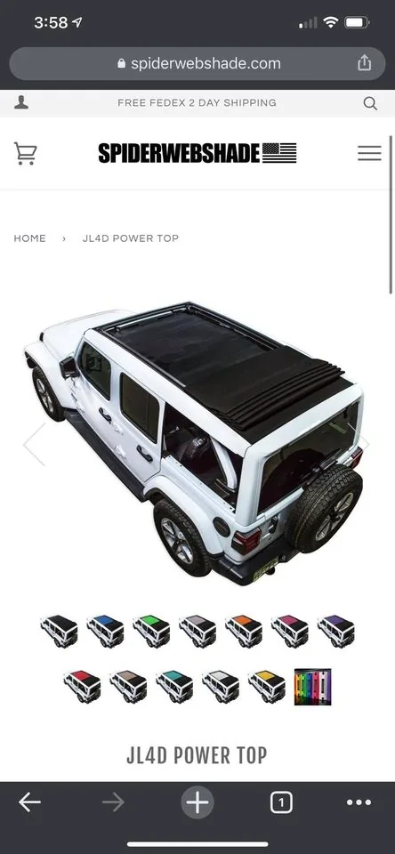 Jeep Wrangler JL SpiderWebShade for JLU Sky One-Touch Power Top 181574860_1107919589685243_4537190380102207849_n