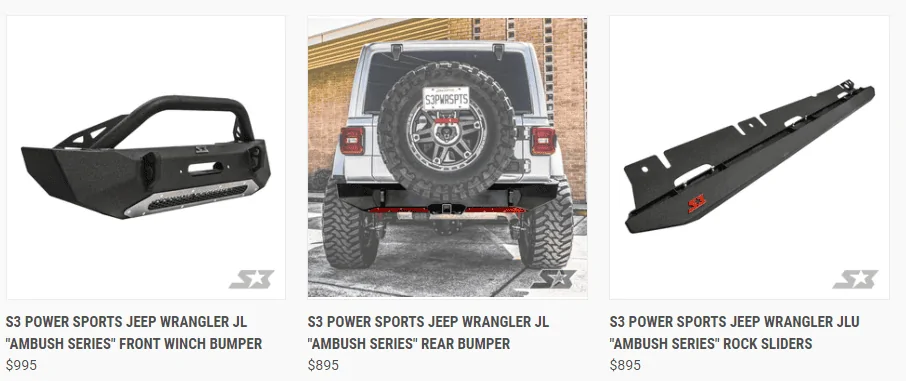 Jeep Wrangler JL S3 Bumpers and Sliders 1620141106163