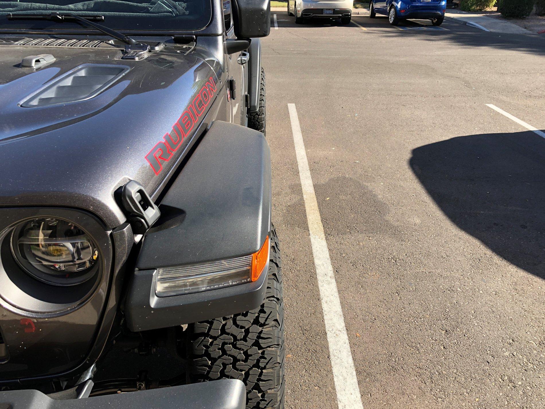 Jeep Wrangler JL Wheels spacers on fully stock JLLUR Spacer_Left