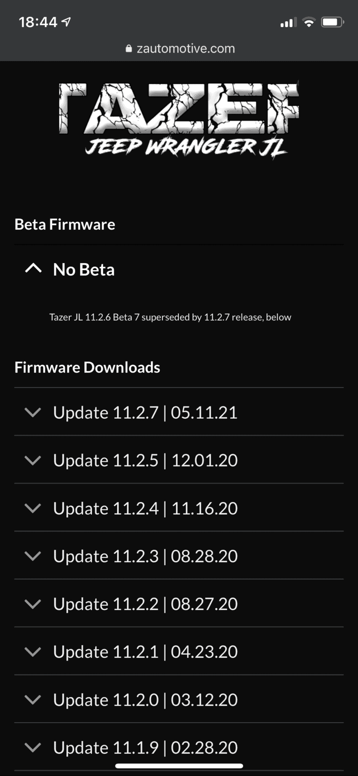 Jeep Wrangler JL Tazer JL Firmware Updates 32D6BA64-1BE8-4A85-BDED-46861C7BD5CC