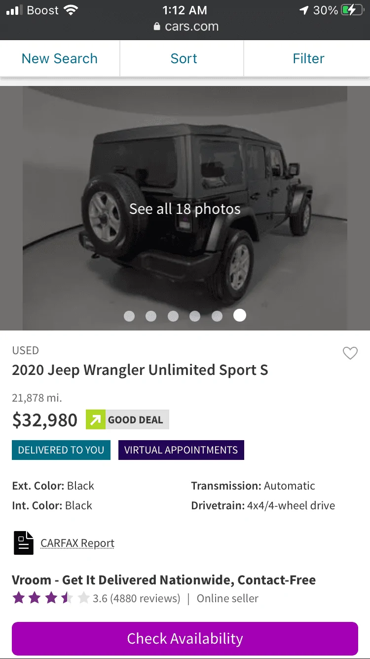 Jeep Wrangler JL Carvana or Vroom 2B1CA459-251E-4BD6-AAF6-A7818506C9D6
