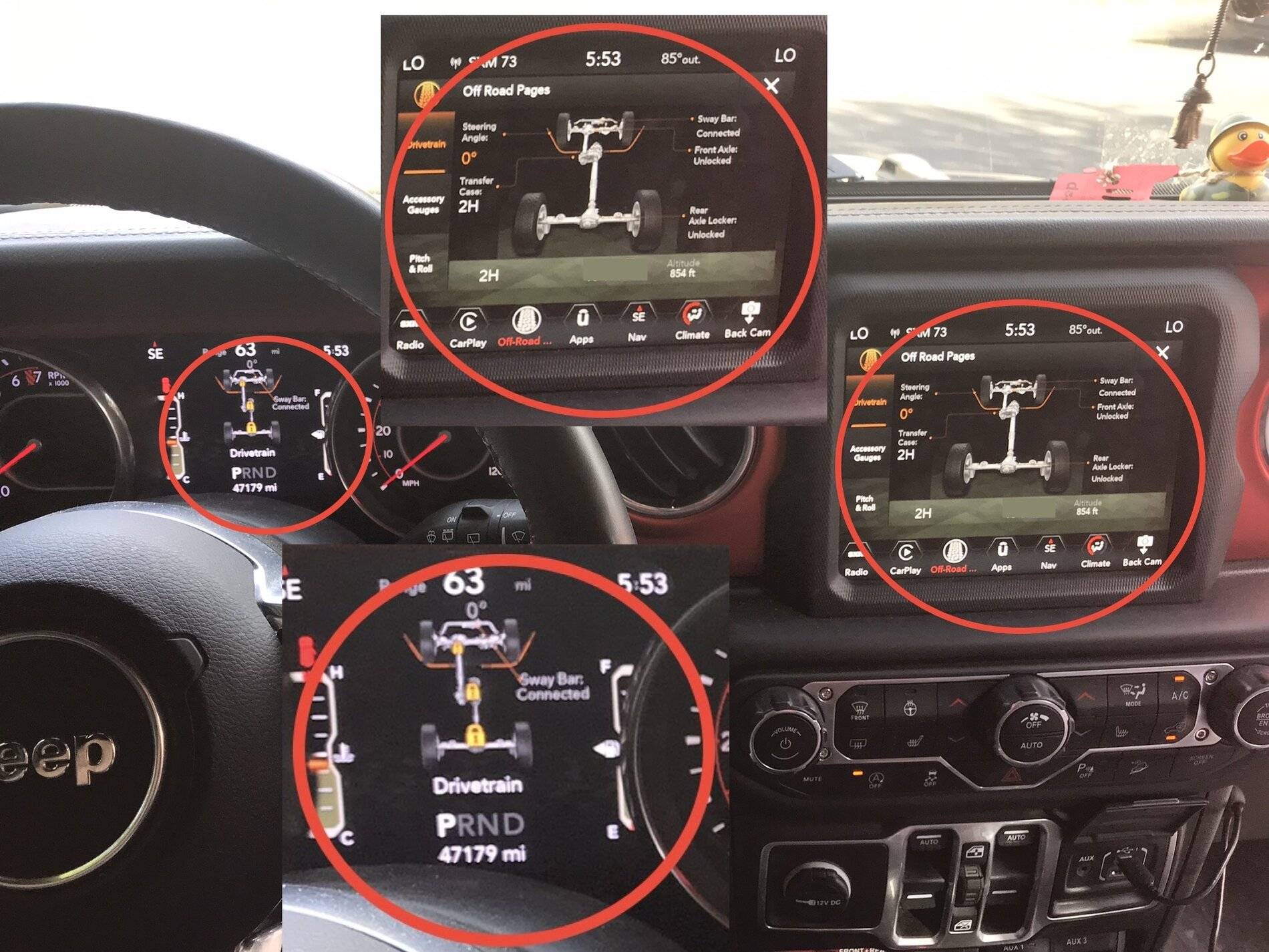 Jeep Wrangler JL New Offroad Pages Bug? dash