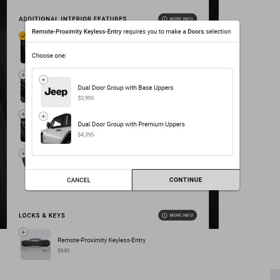Jeep Wrangler JL Ordering Proximity Keyless Entry 1624033578358