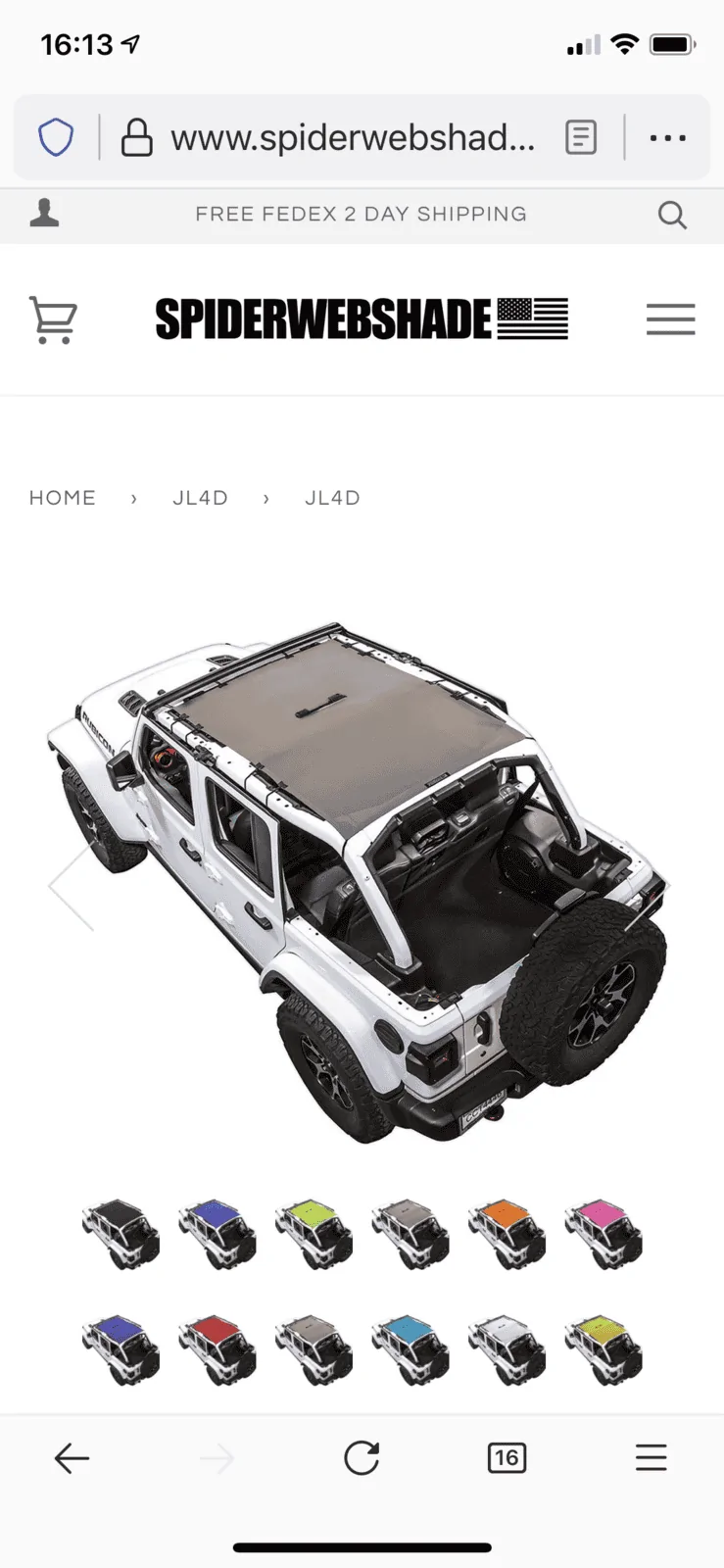 Jeep Wrangler JL JL Sunshade by Spiderwebshade 5841E3FF-BE11-47B9-A1FB-761BA15E2359