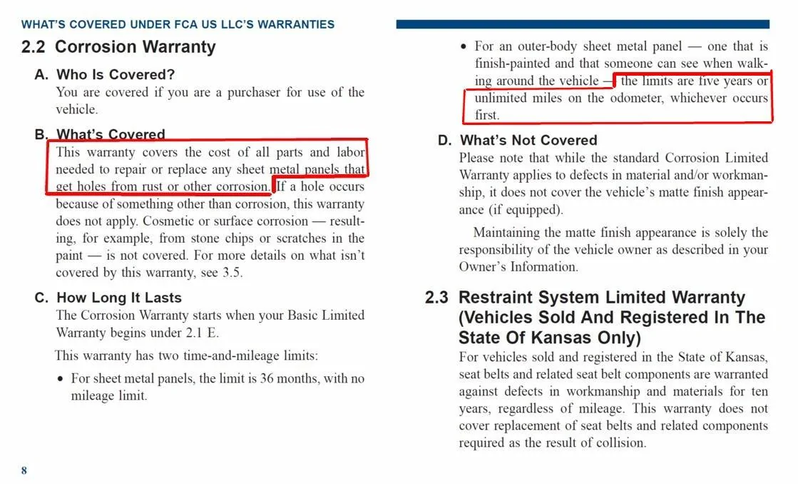 Jeep Wrangler JL Bubbles in Paint at Door Hinges Warranty Page 8