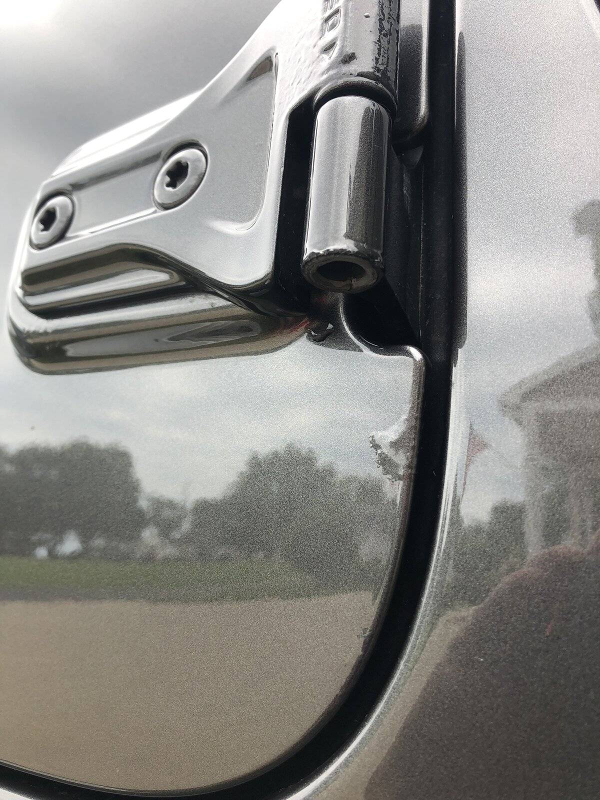 Jeep Wrangler JL Bubbles in Paint at Door Hinges B5567B52-4311-40CA-8395-4C3015FEAE48