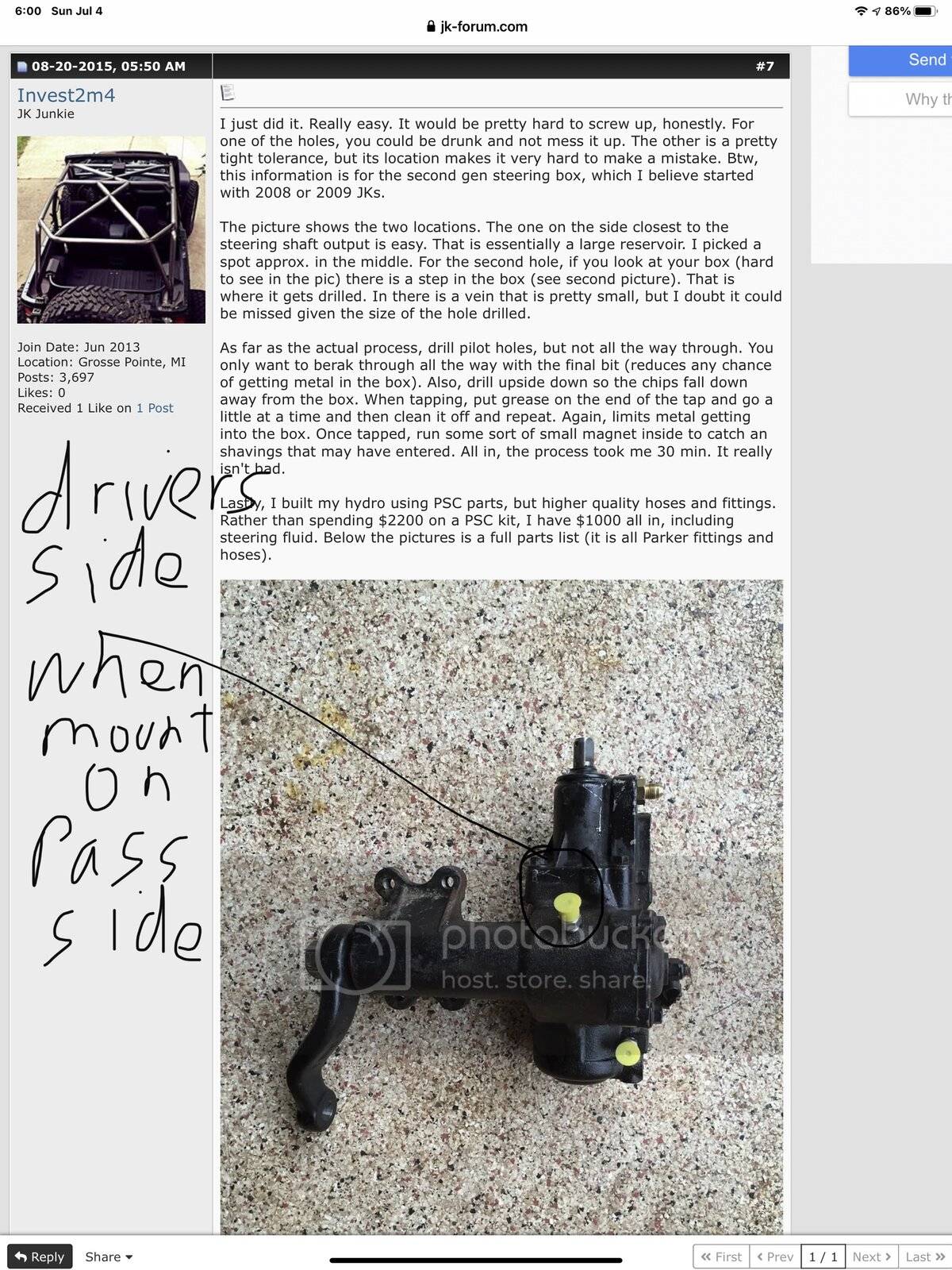 Jeep Wrangler JL Tapping JL steering box for Hydro 29FE64BE-B4A5-4F9A-89AD-6EDABC489E0A