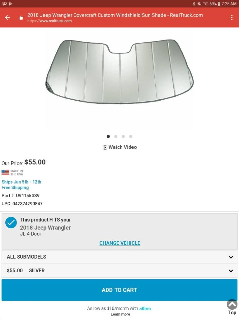 Jeep Wrangler JL JL Windshield Sunshade Screenshot_20180527-072535