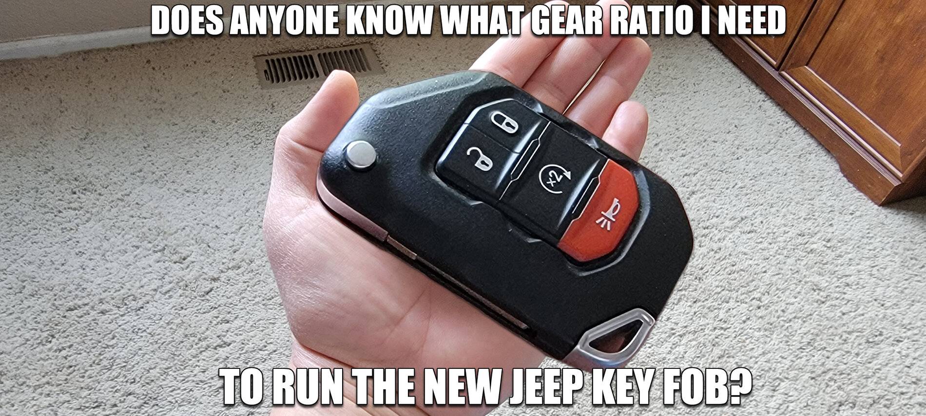 Jeep Wrangler JL Keyfob now 30% smaller! KeyFobGearRatio