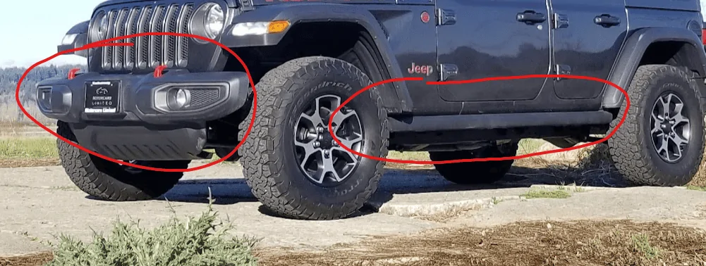 Jeep Wrangler JL Rubicon Sliders, Front Bumper, Gas Cans Screenshot 2021-07-22 124931