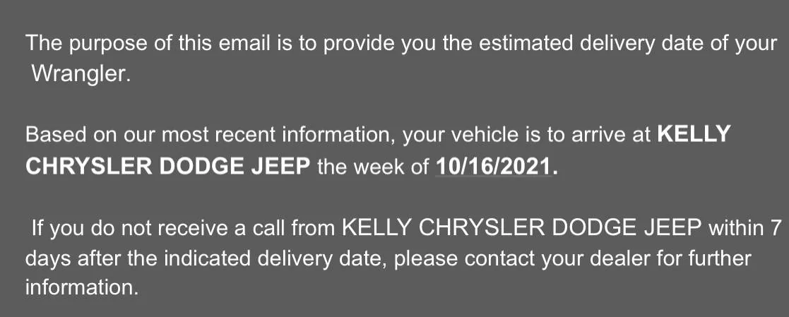 Jeep Wrangler JL Guide: Wrangler Order, Build, Tracking and Delivery Process 9CAF4E93-3E05-4AE2-B7E8-1ECCA95F229D