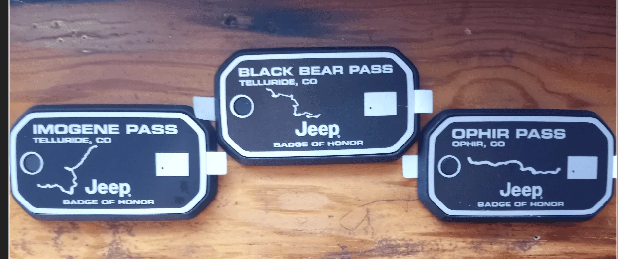 Jeep Wrangler JL Trip to Ouray and Moab September/October 2021 badges