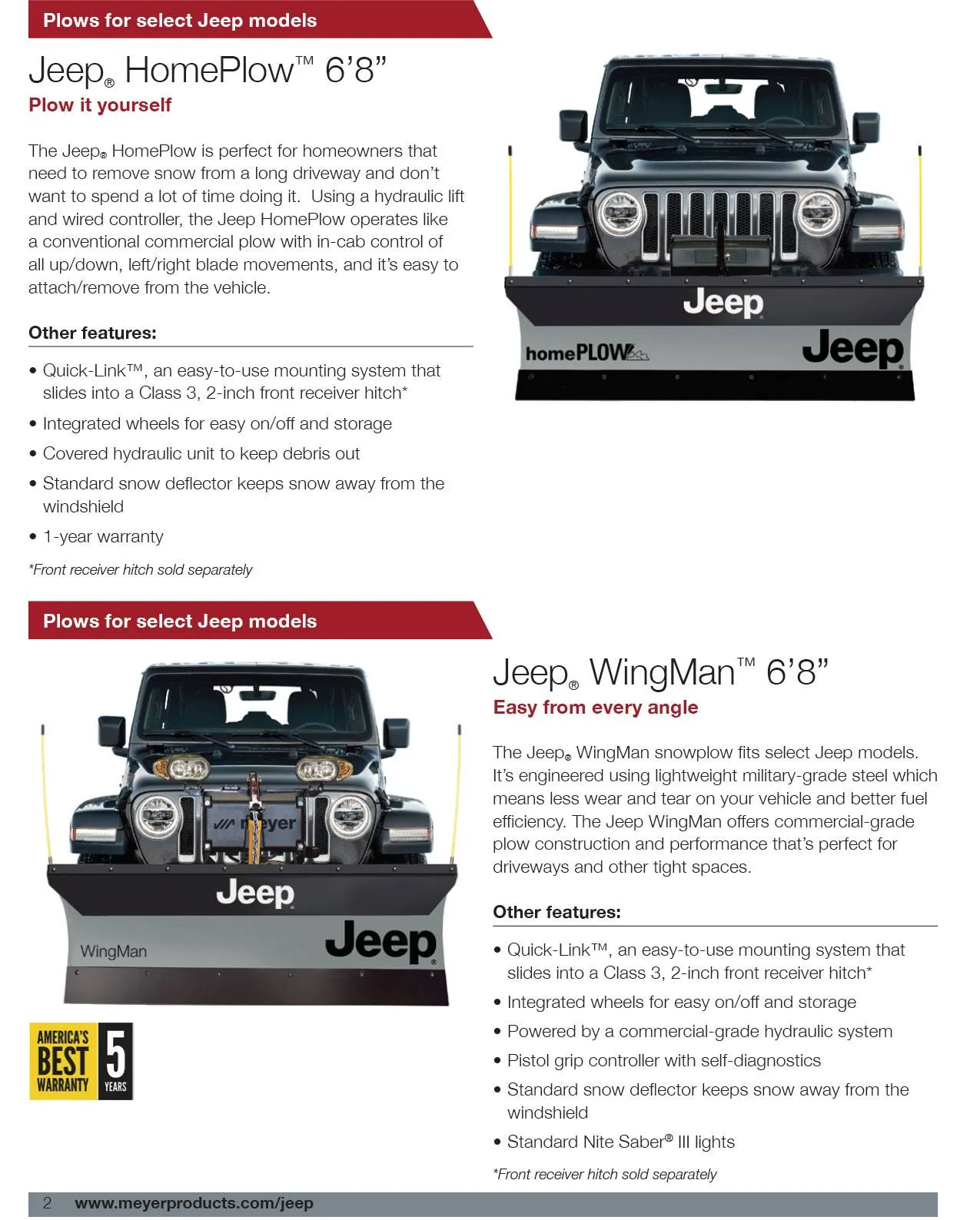 Jeep Wrangler JL Mopar / Meyer snow plows announced for JL and JT Meyer_Jeep_Brochure-2