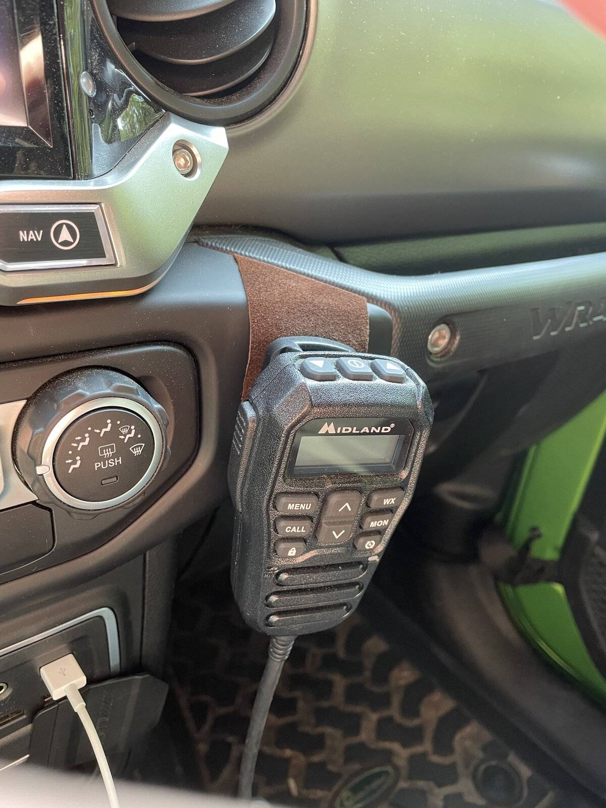 Jeep Wrangler JL Simple 2-way radio mic mount 72622FB5-5607-4A42-B90E-AE51EEE90376