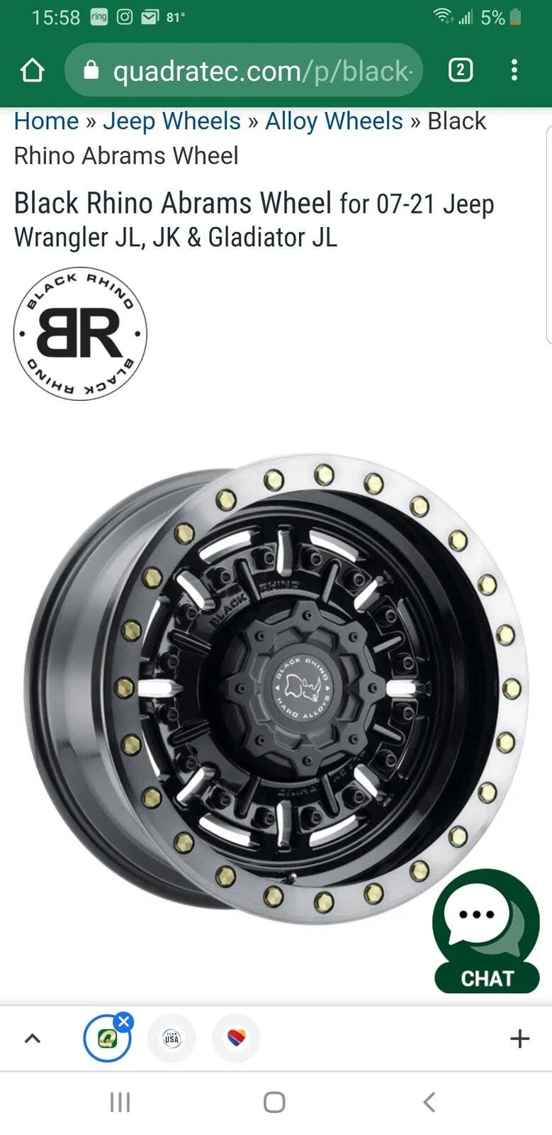 Jeep Wrangler JL Thoughts on Black Rhino Abrams wheels? Screenshot_20210827-155820_Chrom