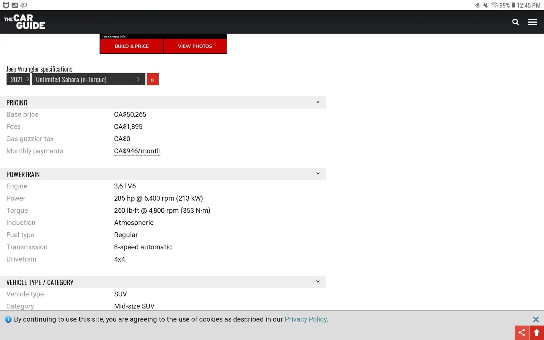 Jeep Wrangler JL Ordering a rubi with non e torque 3.6 and auto trans issues. Screenshot_20210903-124551_Chrom
