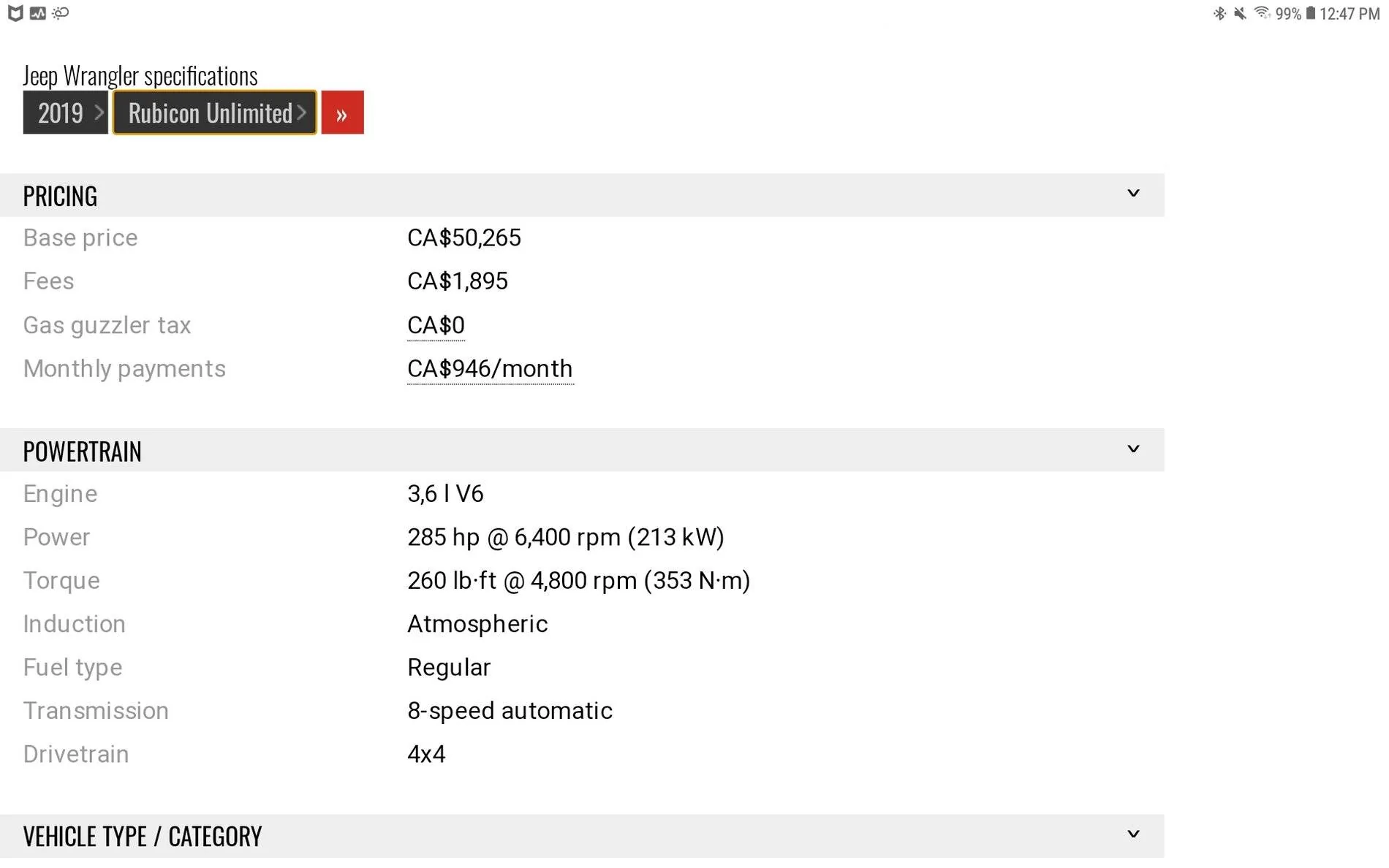 Jeep Wrangler JL Ordering a rubi with non e torque 3.6 and auto trans issues. Screenshot_20210903-124714_Chrom