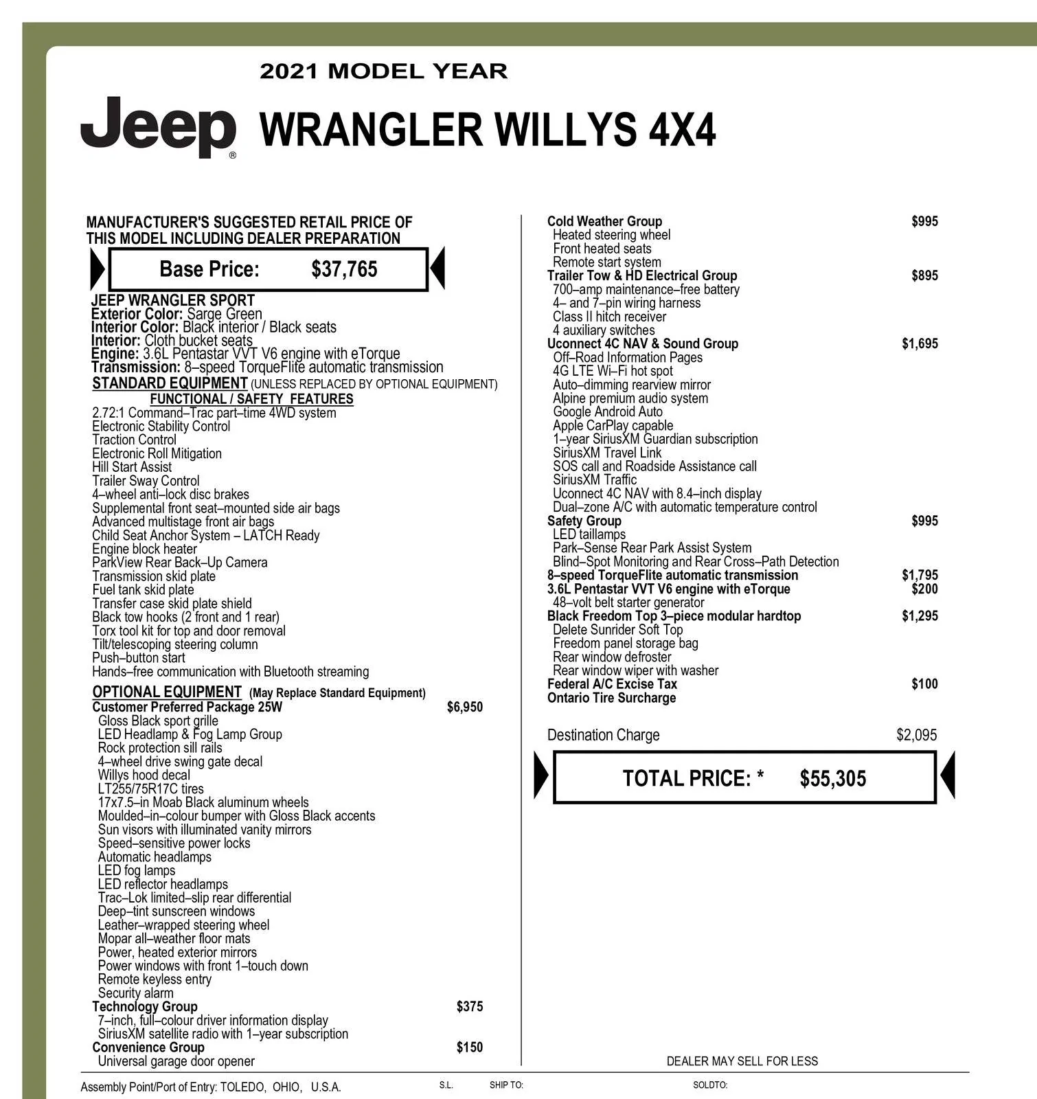Jeep Wrangler JL Average Delivery time in Canada WindowStickerPDF copy