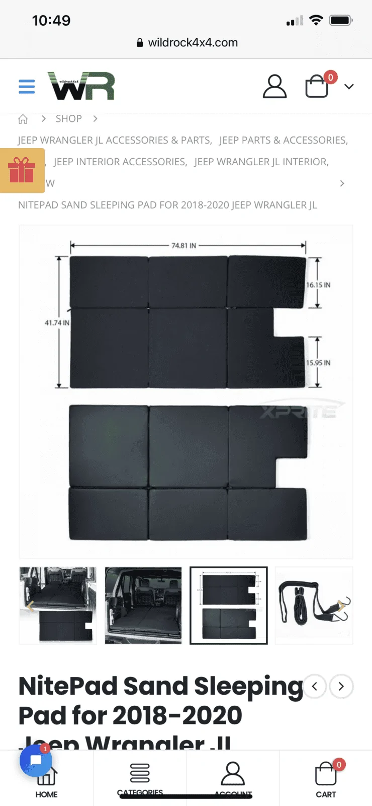 Jeep Wrangler JL Jeep JLU Camping Bed $150 50D3B848-ECA0-4301-8CAD-835383C78940