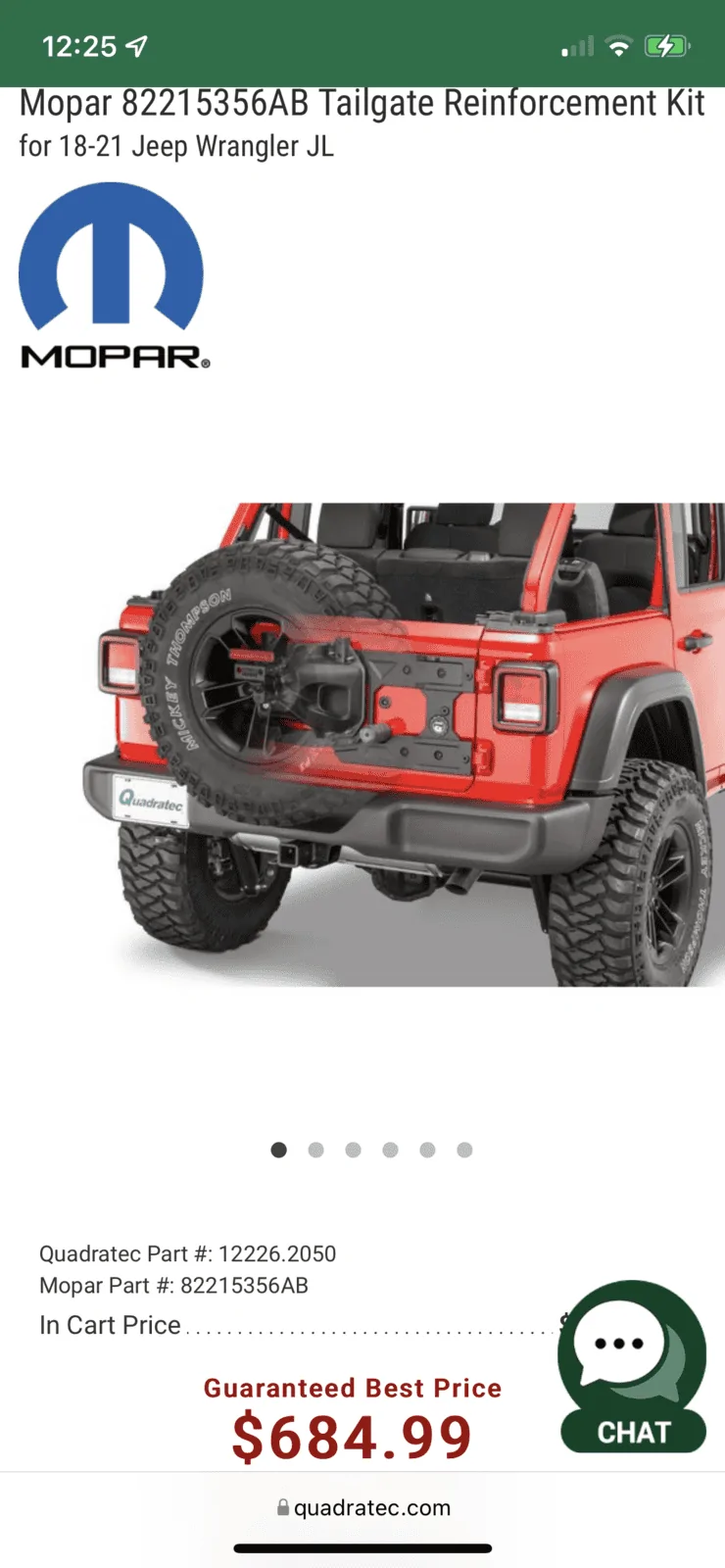 Jeep Wrangler JL Jeep/Mopar tailgate reinforcement kit BEFAFDD2-F50A-49EA-80A1-F6D970096D6F