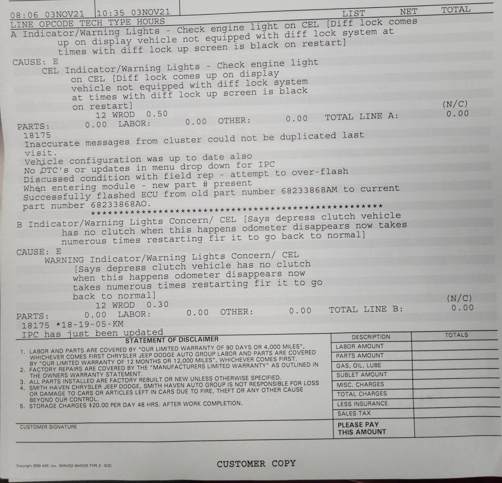 Jeep Wrangler JL Mileage Missing & More 20211104_074749 (1)