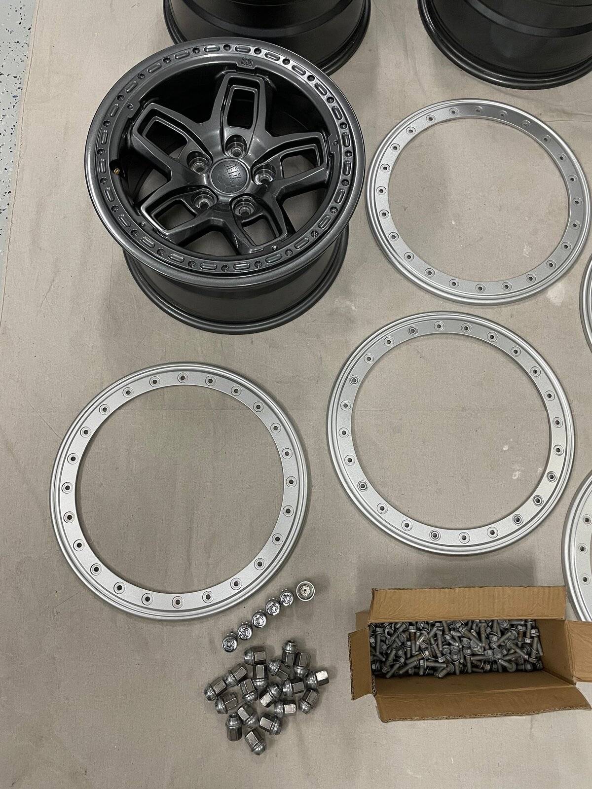 Jeep Wrangler JL (5) Five AEV Borah Wheels - Onyx with Silver Protection Rings Borah 5