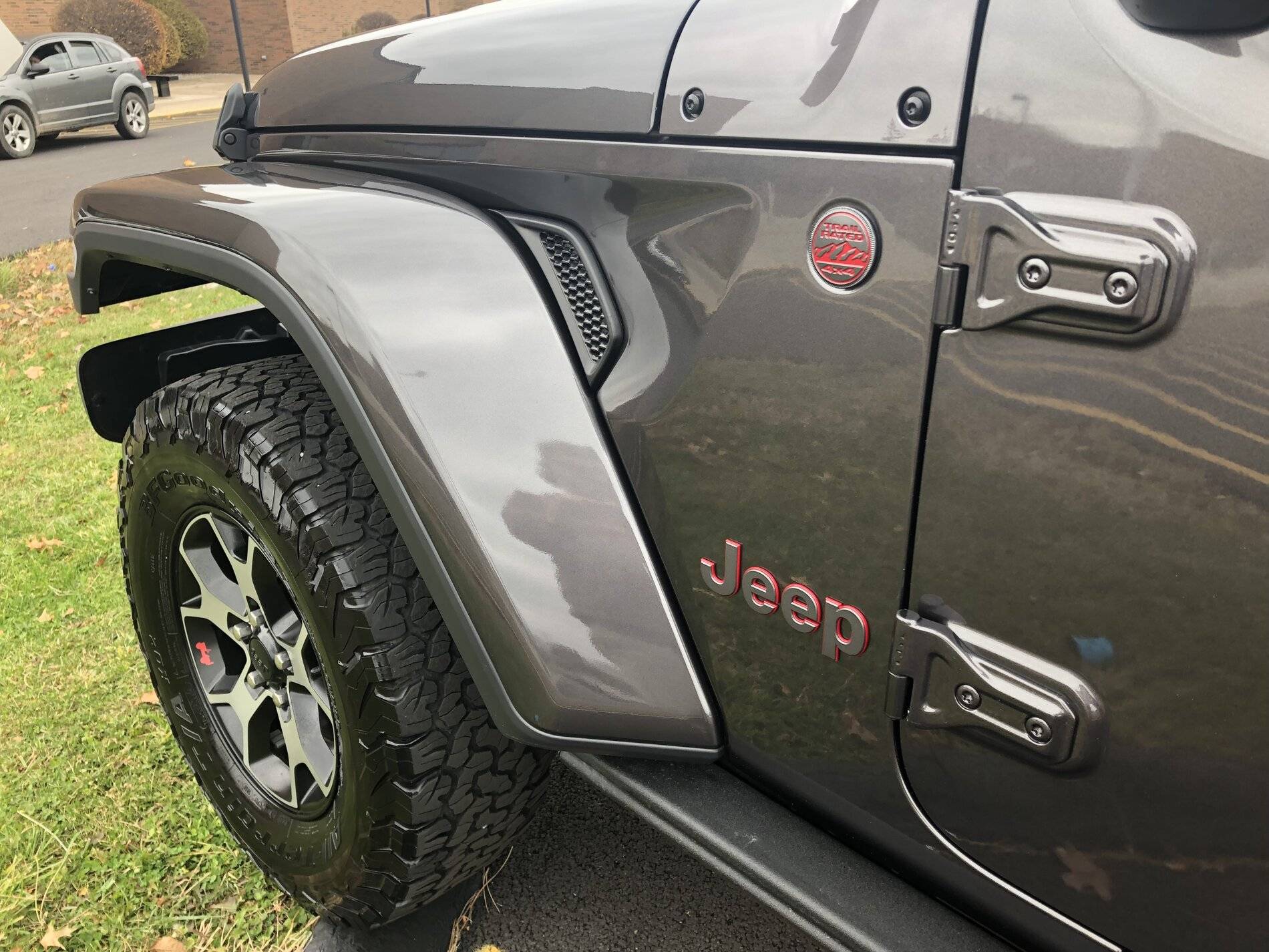 Jeep Wrangler JL Bubbles in Paint at Door Hinges IMG_1423.JPG