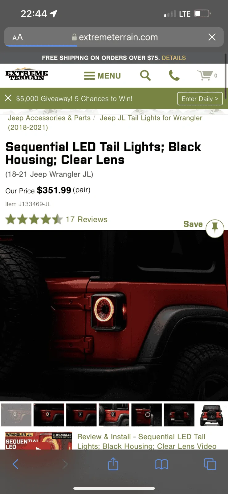 Jeep Wrangler JL Sequential LED tail lights 50117874-ADE3-43EF-ABBE-DD861D541903