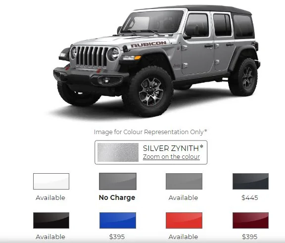 Jeep Wrangler JL Silver Zynith silver-Z