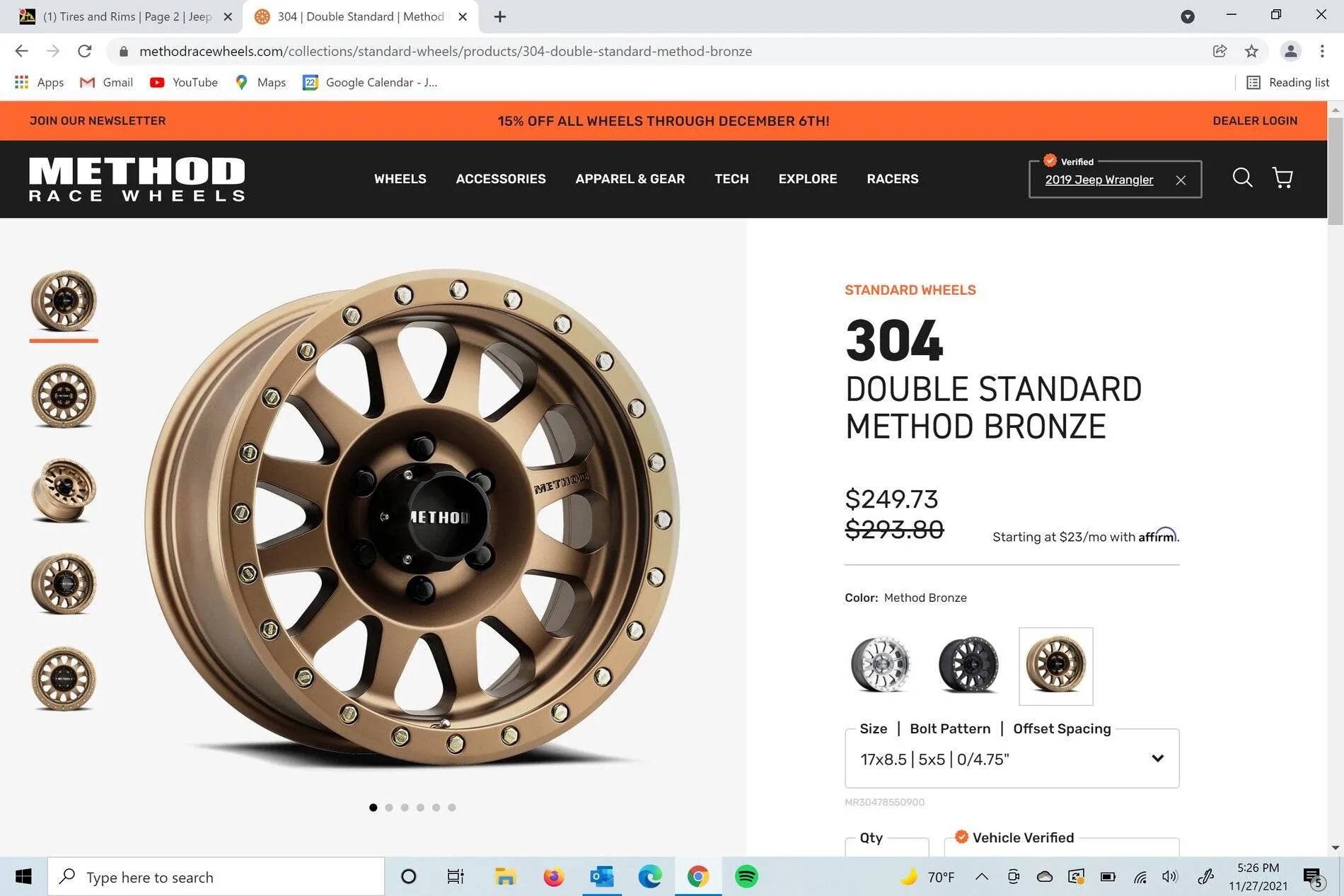 Jeep Wrangler JL Tires and Rims method wheels 