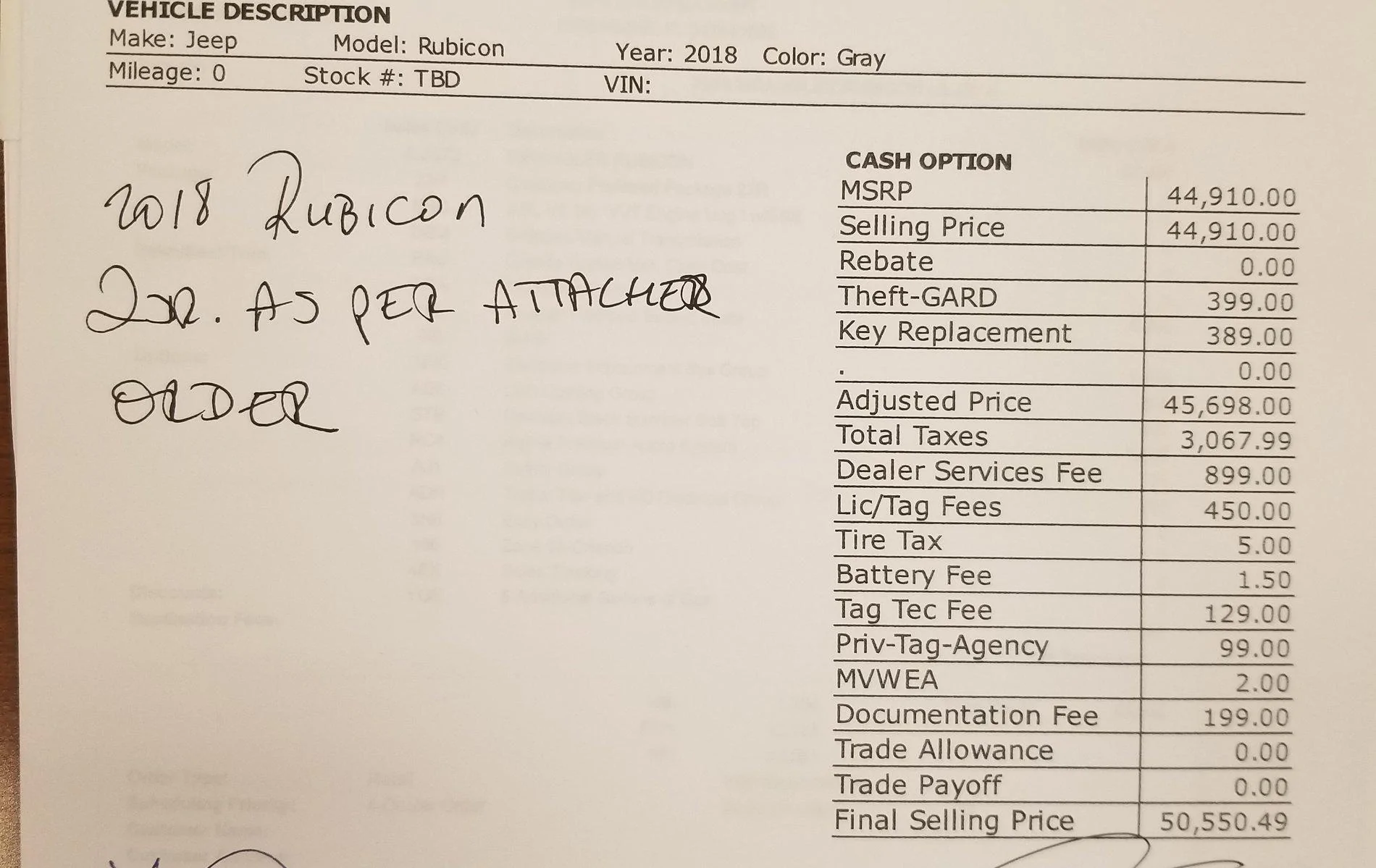 Jeep Wrangler JL Questions about my order... 3% Below Invoice 20180529_213438