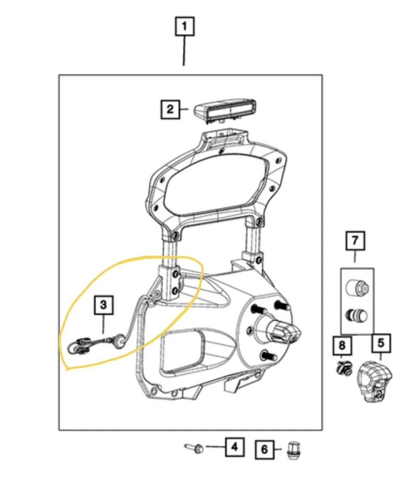 Jeep Wrangler JL Replacement backup camera cable on ‘21 JLUR B3A4800C-CA4C-4FBD-A5C9-02AF640D1F58