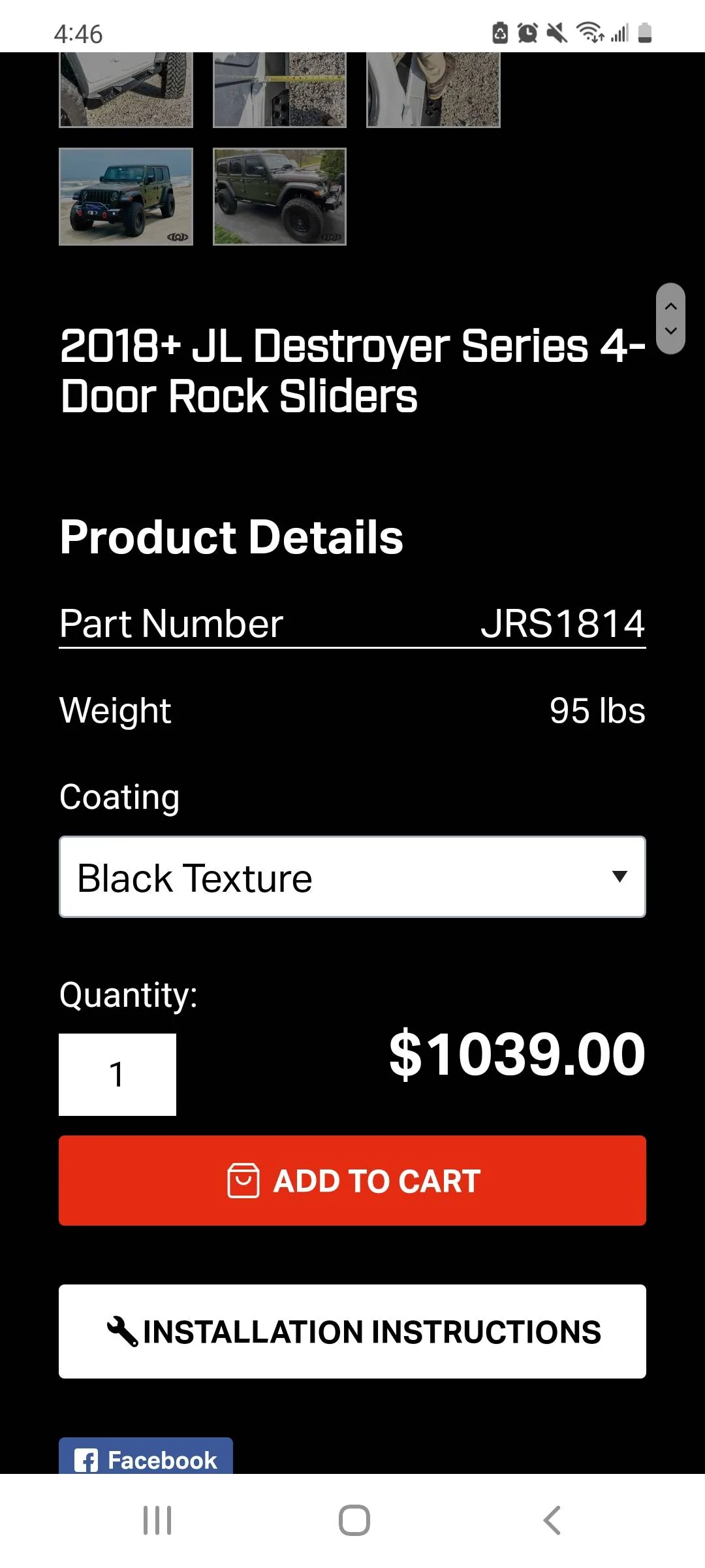 Jeep Wrangler JL Rubicon, Rock Rails + side steps? Screenshot_20211208-164605_Samsung Internet